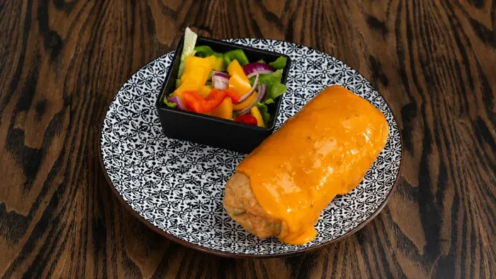 Spicy Ground Beef Chimichanga - Mexican food at Sierra Paphos